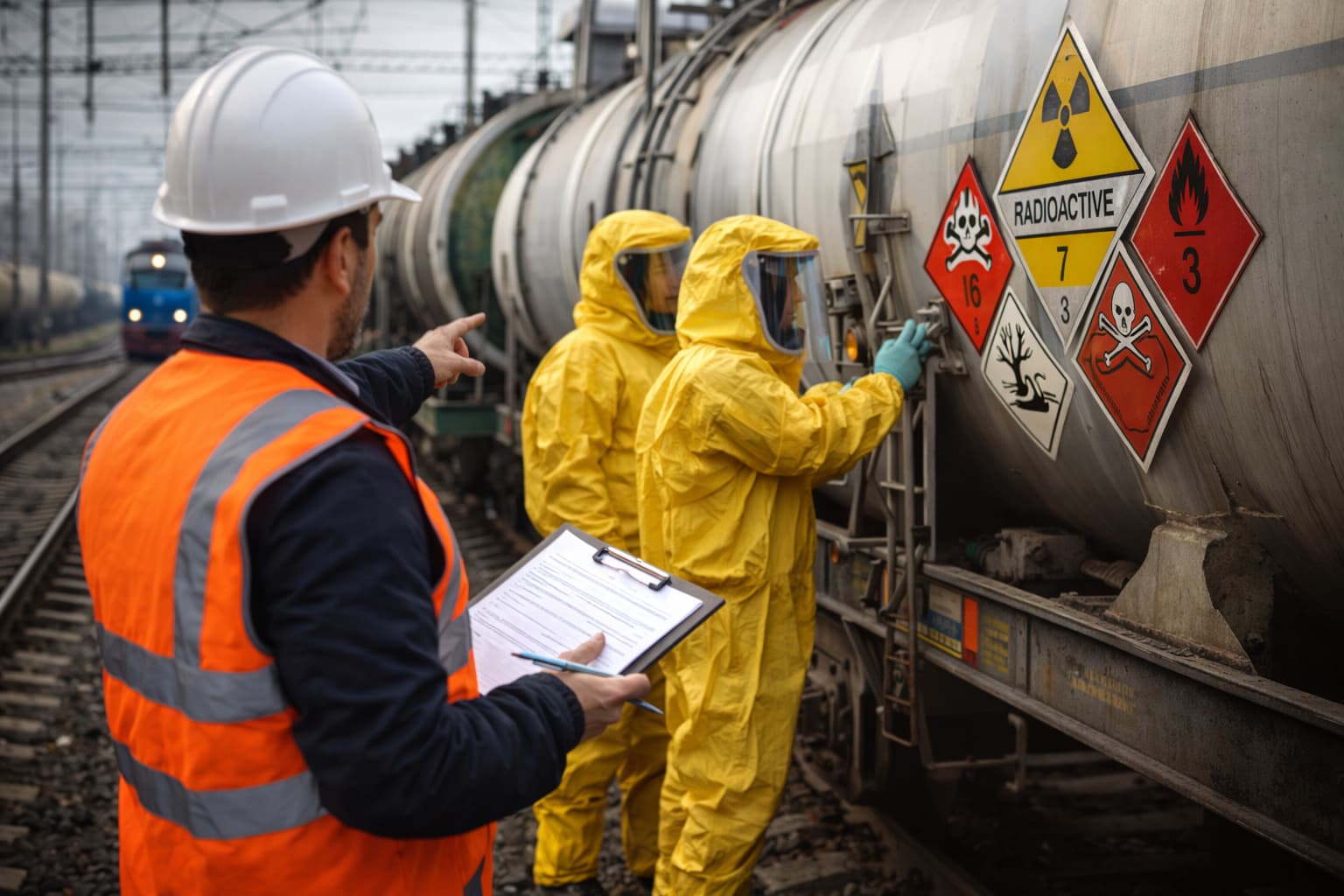 Цистерна с предупреждающей маркировкой опасного груза